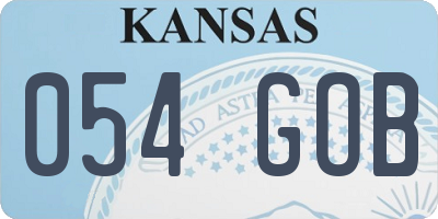 KS license plate 054GOB