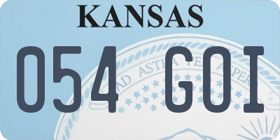 KS license plate 054GOI