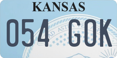 KS license plate 054GOK
