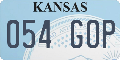 KS license plate 054GOP
