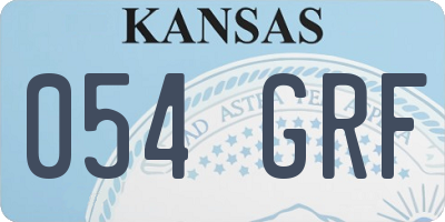 KS license plate 054GRF