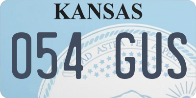 KS license plate 054GUS