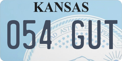 KS license plate 054GUT