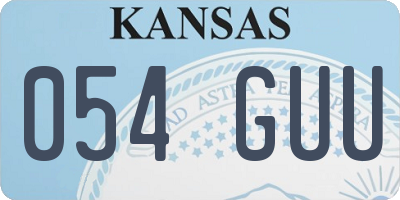 KS license plate 054GUU