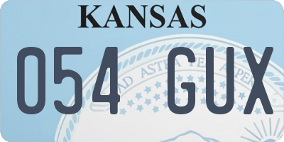 KS license plate 054GUX