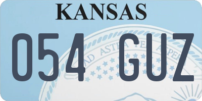 KS license plate 054GUZ