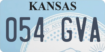 KS license plate 054GVA