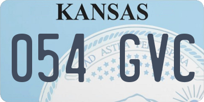 KS license plate 054GVC