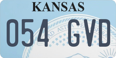 KS license plate 054GVD