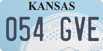 KS license plate 054GVE