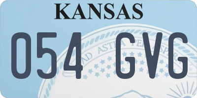KS license plate 054GVG