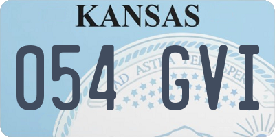 KS license plate 054GVI