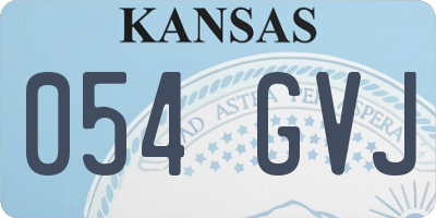 KS license plate 054GVJ