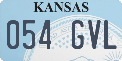 KS license plate 054GVL