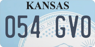 KS license plate 054GVO