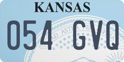 KS license plate 054GVQ