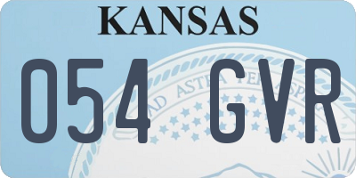 KS license plate 054GVR