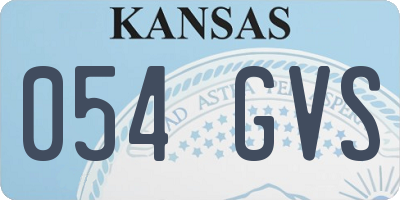 KS license plate 054GVS
