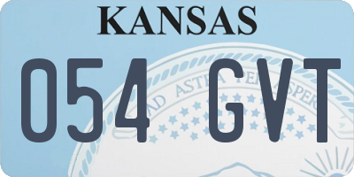 KS license plate 054GVT