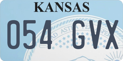 KS license plate 054GVX