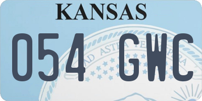 KS license plate 054GWC