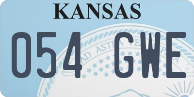 KS license plate 054GWE