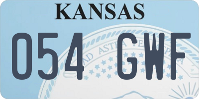 KS license plate 054GWF