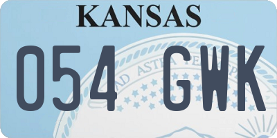 KS license plate 054GWK