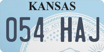 KS license plate 054HAJ