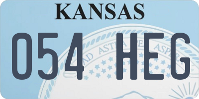 KS license plate 054HEG