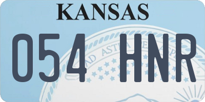 KS license plate 054HNR