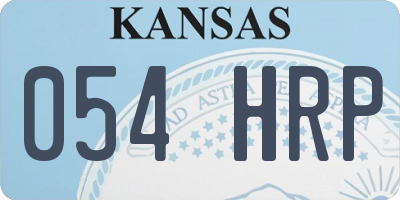 KS license plate 054HRP
