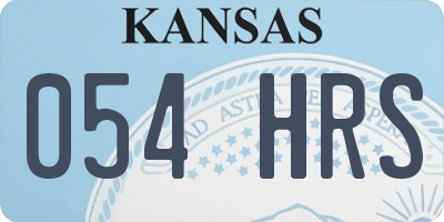 KS license plate 054HRS
