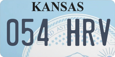 KS license plate 054HRV