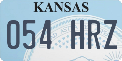KS license plate 054HRZ