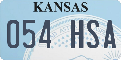 KS license plate 054HSA