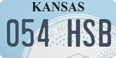 KS license plate 054HSB