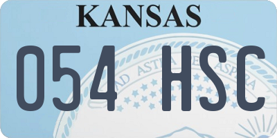 KS license plate 054HSC