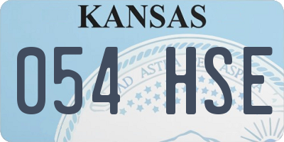 KS license plate 054HSE