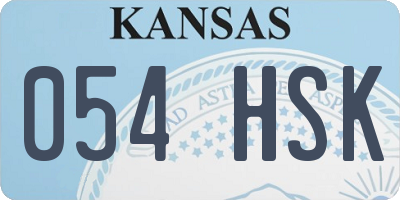 KS license plate 054HSK