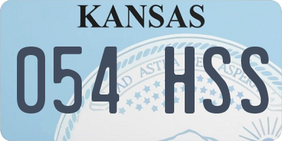 KS license plate 054HSS