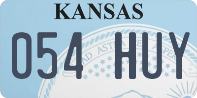 KS license plate 054HUY