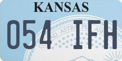 KS license plate 054IFH