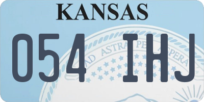 KS license plate 054IHJ