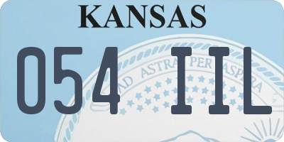KS license plate 054IIL