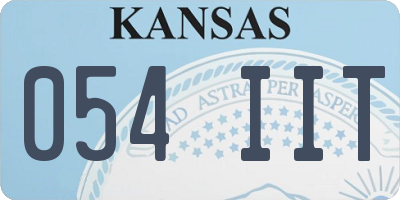 KS license plate 054IIT