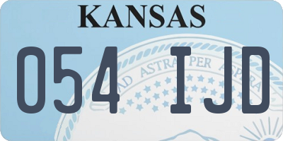 KS license plate 054IJD