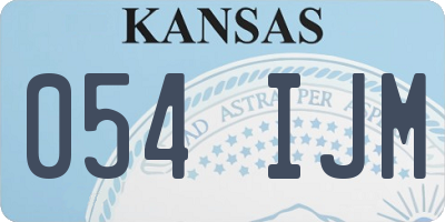 KS license plate 054IJM