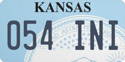 KS license plate 054INI