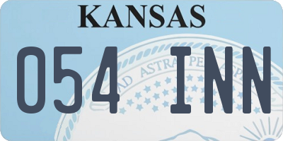 KS license plate 054INN